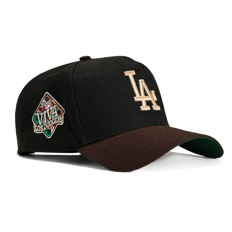 New Era 9Forty A-Frame Los Angeles Dodgers Viva Los Dodgers Patch Snapback Hat - Black, Brown