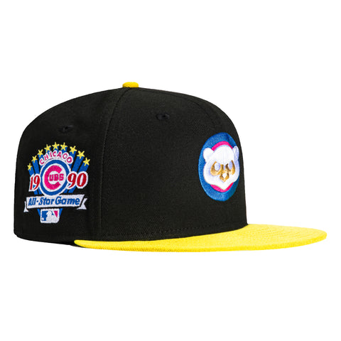 New Era 59Fifty Level Up Pack Chicago Cubs 1990 All Star Game Patch Hat - Black, Yellow