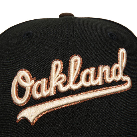 New Era 59Fifty Oakland Athletics Battle of the Bay Patch Script Hat - Black, Brown