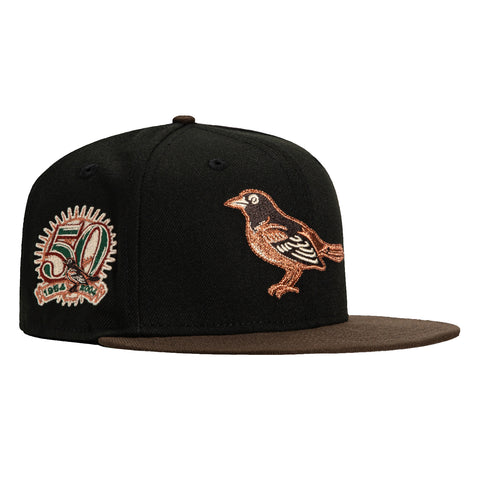 New Era 59Fifty Baltimore Orioles 50th Anniversary Patch Hat - Black, Brown