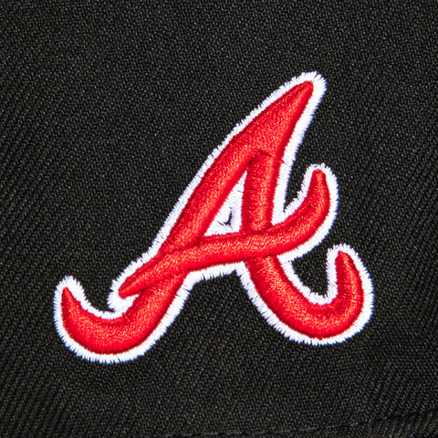 New Era 59Fifty Atlanta Braves Logo Patch Script Hat - Black