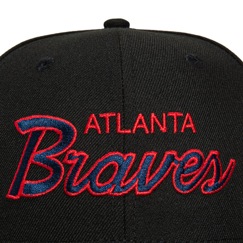 New Era 59Fifty Atlanta Braves Logo Patch Script Hat - Black