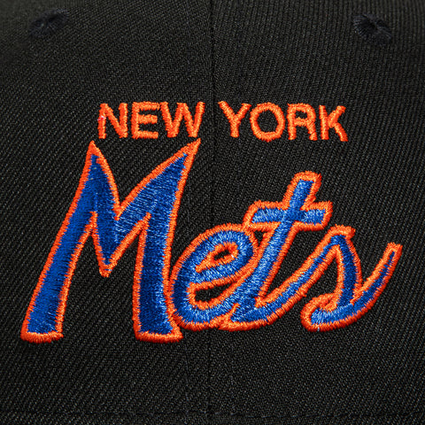 New Era 59Fifty New York Mets Logo Patch Script Hat - Black