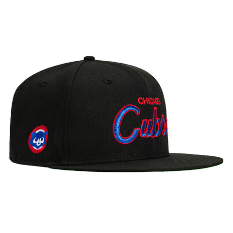 New Era 59Fifty Chicago Cubs Logo Patch Script Hat - Black