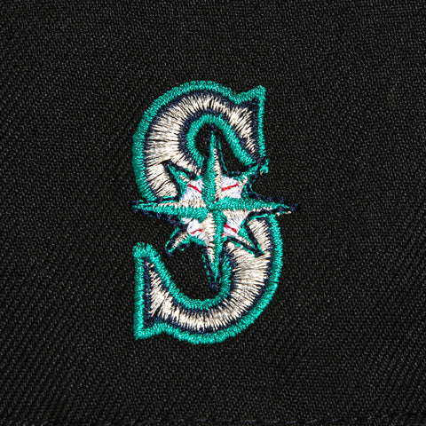 New Era 59Fifty Seattle Mariners Logo Patch Script Hat - Black