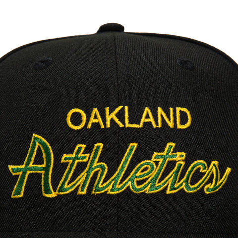 New Era 59Fifty Oakland Athletics Logo Patch Script Hat - Black