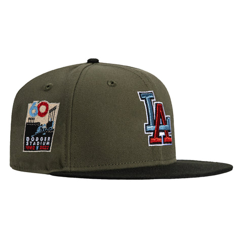 New Era 59Fifty Los Angeles Dodgers 60th Anniversary Stadium Patch Hat - Olive, Black