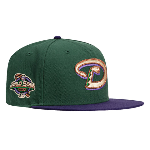 New Era 59Fifty Arizona Diamondbacks 2001 World Series Patch D Hat - Green, Purple