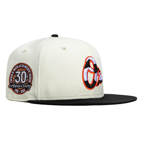 New Era 59Fifty Baltimore Orioles 30th Anniversary Stadium Patch Alternate Hat - White, Black, Orange