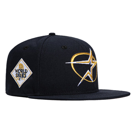 New Era 59Fifty Houston Astros 2017 World Series Patch BP Hat - Navy, Metallic Gold