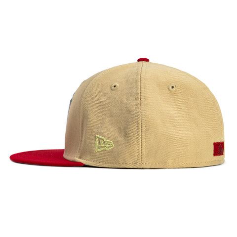 New Era 59Fifty Horror Pack Los Angeles Angels 60th Anniversary Patch Hat - Tan, Red