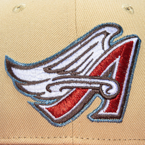 New Era 59Fifty Horror Pack Los Angeles Angels 60th Anniversary Patch Hat - Tan, Red