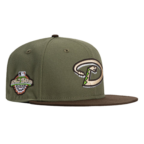 New Era 59Fifty Matcha Pack Arizona Diamondbacks 2001 World Series Patch D Hat - Olive, Brown