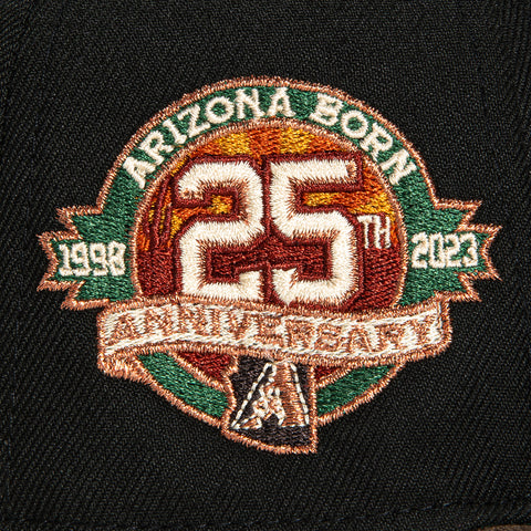 New Era 59Fifty Arizona Diamondbacks 25th Anniversary Patch Script Hat - Black, Brown