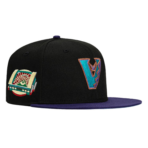 New Era 59Fifty Arizona Diamondbacks Chase Field Patch Upside Hat - Black, Purple