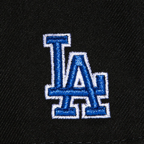 New Era 9Fifty A-Frame Los Angeles Dodgers Logo Patch Script Snapback Hat - Black