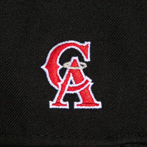 New Era 9Fifty A-Frame Los Angeles Angels Logo Patch Script Snapback Hat - Black