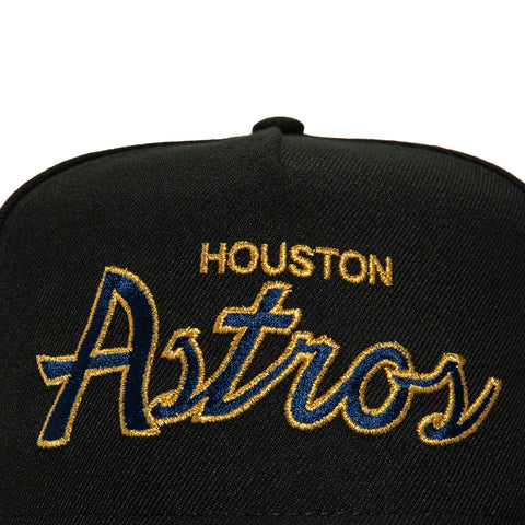 New Era 9Fifty A-Frame Houston Astros Logo Patch Script Snapback Hat - Black