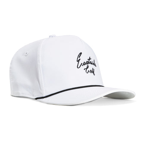 Eastside Golf Vintage Script Rope Snapback Hat - White