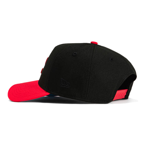 New Era 9Forty A-Frame Puerto Rico Flag Patch PR Snapback Hat - Black, Infrared