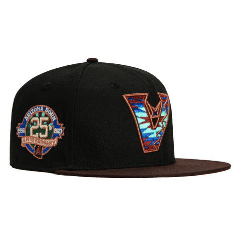 New Era 59Fifty Arizona Diamondbacks 25th Anniversary Patch Upside Down A Swatch Fill Hat - Black, Brown