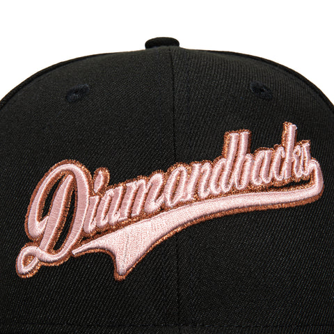 New Era 59Fifty Arizona Diamondbacks Chase Field Patch Script Hat - Black, Apricot, Metallic Copper