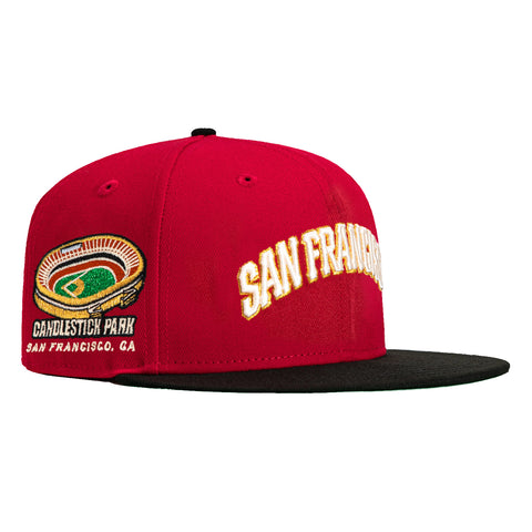 New Era 59Fifty San Francisco Giants Candlestick Park Patch Word Hat - Cardinal, Black, Metallic Gold