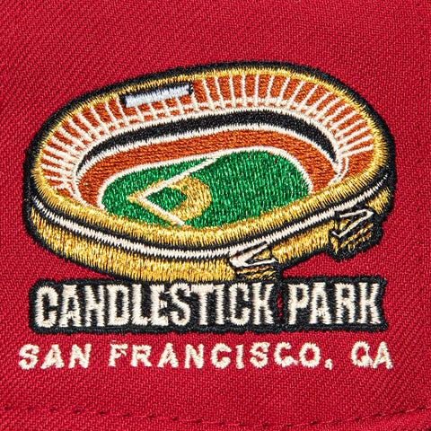 New Era 59Fifty San Francisco Giants Candlestick Park Patch Word Hat - Cardinal, Black, Metallic Gold