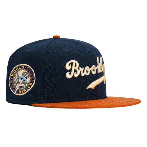 New Era 59Fifty Brooklyn Dodgers 1949 World Series Patch Hat - Navy, Burnt Orange