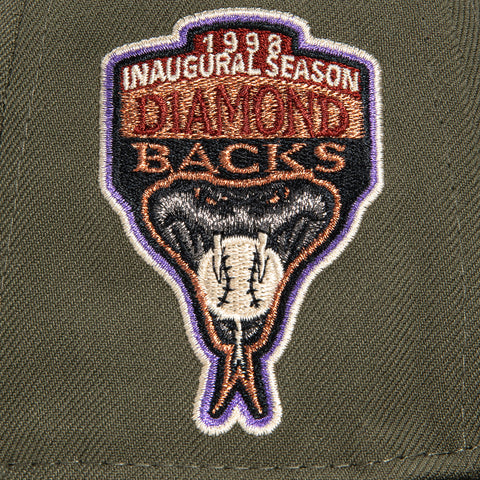 New Era 59Fifty Arizona Diamondbacks Inaugural Patch Upside Down Hat - Olive, Black, Purple