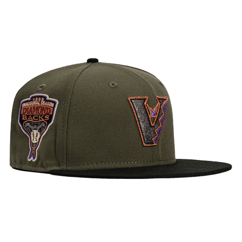 New Era 59Fifty Arizona Diamondbacks Inaugural Patch Upside Down Hat - Olive, Black, Purple