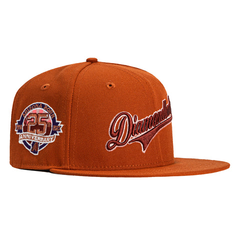 New Era 59Fifty Arizona Diamondbacks 25th Anniversary Patch Script Hat - Burnt Orange, Red