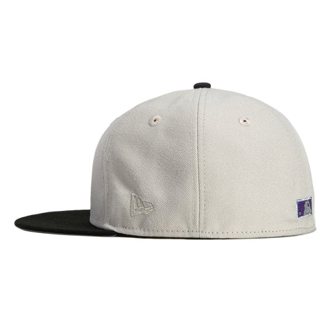 New Era 59Fifty Roll Out Pack Milwaukee Brewers Logo Patch Hat - Stone, Black, Purple