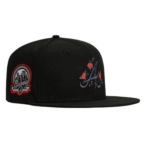 New Era 59Fifty Atlanta Braves 40th Anniversary Patch Roses Hat - Black