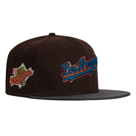 New Era 59Fifty Los Angeles Dodgers 1988 World Series Patch Script Hat - Brown, Graphite