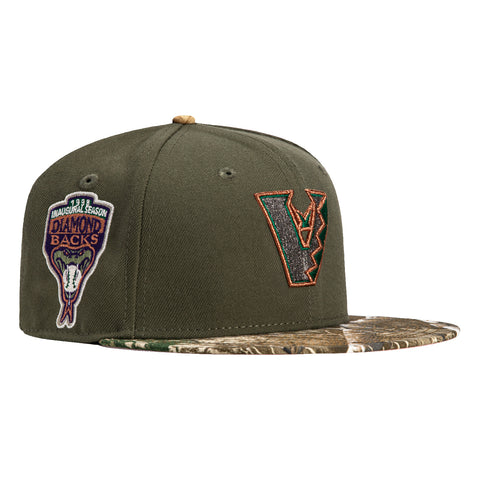 New Era 59Fifty Arizona Diamondbacks Inaugural Patch Upside Down Hat - Olive, Realtree