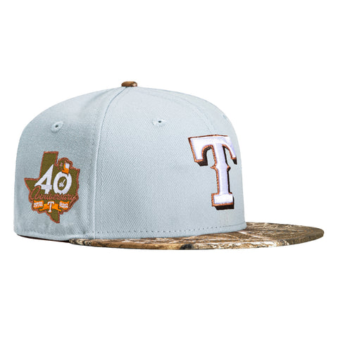 New Era 59Fifty Texas Rangers 40th Anniversary Patch Hat - Grey, Realtree