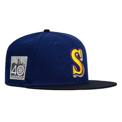 New Era 59Fifty Roll Out Pack Seattle Mariners 40th Anniversary Patch Hat - Royal, Navy