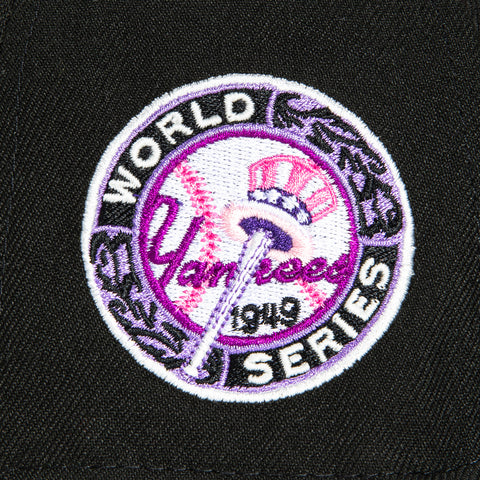 New Era 59Fifty New York Yankees 1949 World Series Patch Flag Hat - Black, Purple, White