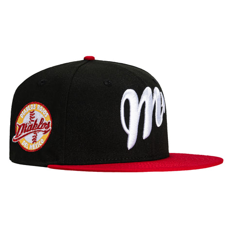 New Era 59Fifty Diablos Rojos de Mexico Logo Club Patch Hat - Black, Red