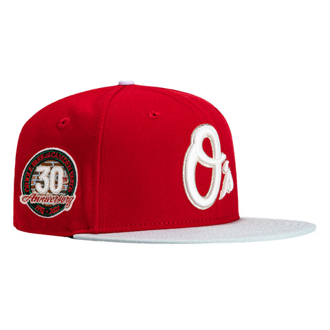 New Era 59Fifty Baltimore Orioles 30th Anniversary Stadium Patch Alternate Hat - Red, Grey