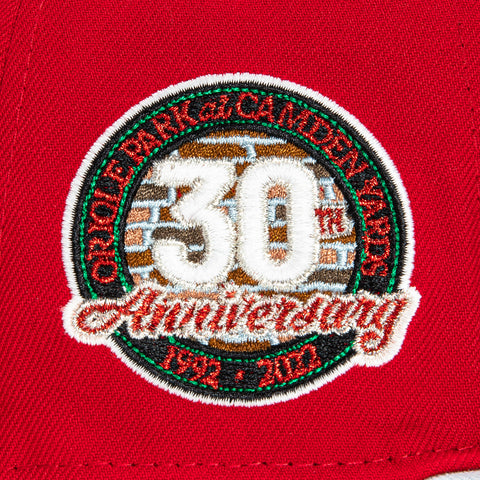 New Era 59Fifty Baltimore Orioles 30th Anniversary Stadium Patch Alternate Hat - Red, Grey