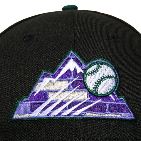 New Era 59Fifty Colorado Rockies 10th Anniversary Patch Brick Mountain Hat - Black, Green