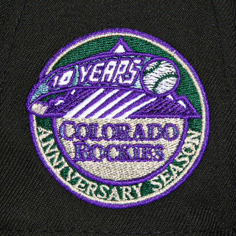 New Era 59Fifty Colorado Rockies 10th Anniversary Patch Brick Mountain Hat - Black, Green