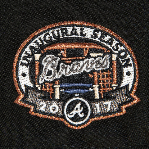 New Era 59Fifty Atlanta Braves 2017 Inaugural Patch Alternate Hat - Black, Ivory, Metallic Copper