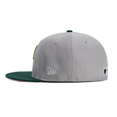 New Era 59Fifty Oakland Athletics 100th Anniversary Stadium Patch Script Hat - Grey, Green