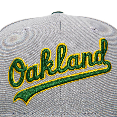 New Era 59Fifty Oakland Athletics 100th Anniversary Stadium Patch Script Hat - Grey, Green