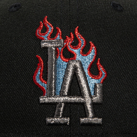 New Era 59Fifty Fire Pack Los Angeles Dodgers 1988 World Series Patch Hat - Black