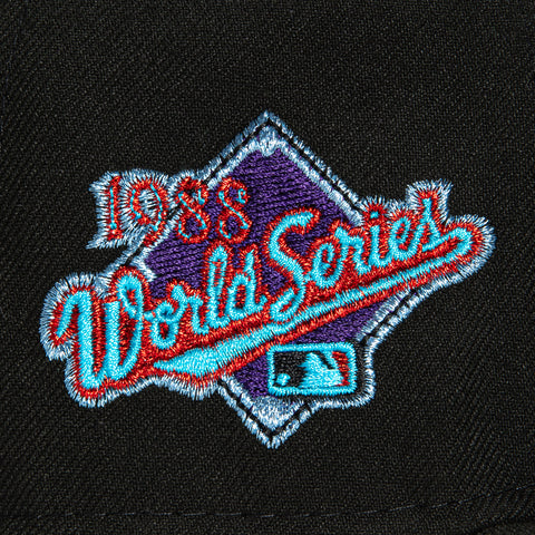 New Era 59Fifty Fire Pack Los Angeles Dodgers 1988 World Series Patch Hat - Black