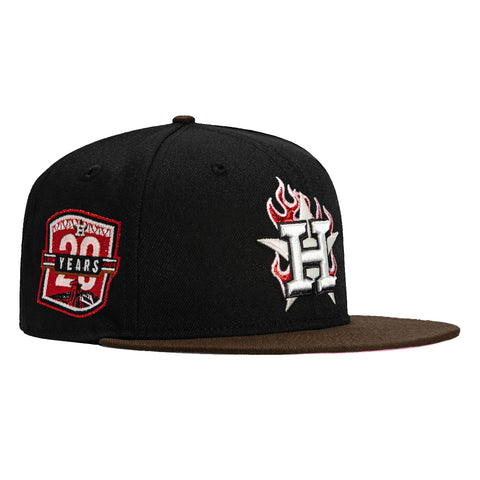 New Era 59Fifty Fire Pack Houston Astros 20th Anniversary Stadium Patch Hat - Black, Brown